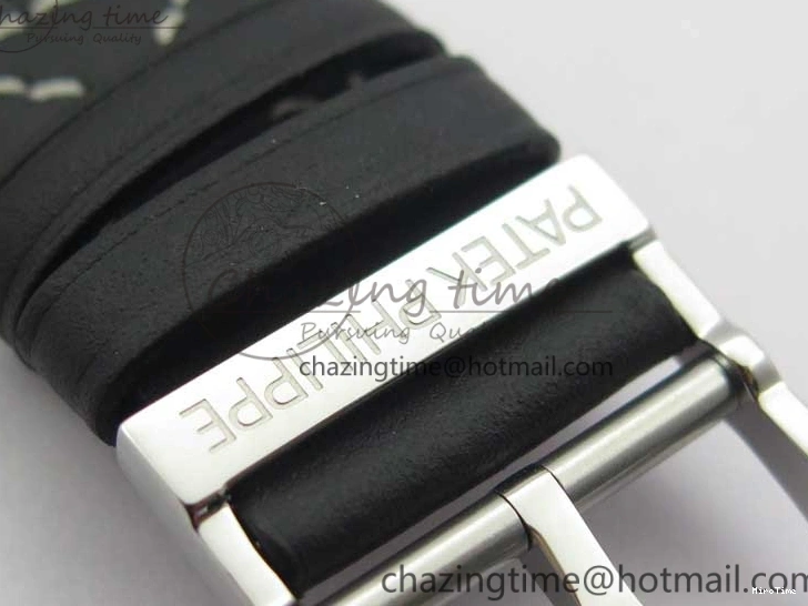 MIROTIME 0404 Practical Calatrava 5524 Pilot Travel Time SS GRF Blue Dial on Black Leather Strap A324 V 7107